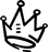 beoopsie hand-drawn crown logo in black