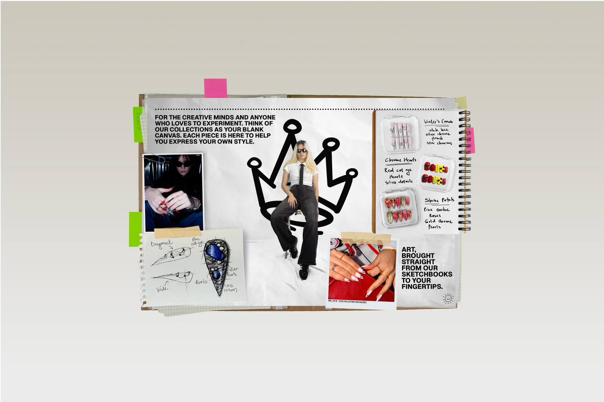 beoopsie sketchbook moodboard banner: art brought from our sketchbooks to your fingertips
